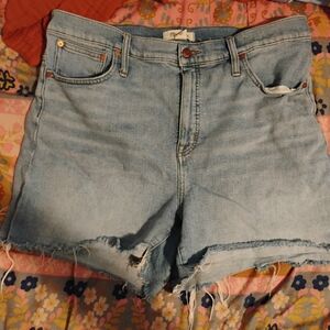 Madewell High Waist Denim Shorts Cut Off 33